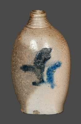 Early Cobalt-Decorated Stoneware Flask, probably New York State, circa 1820.