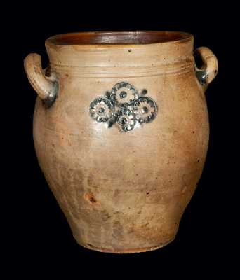 C. Crolius / Manhattan-Wells / New-York Stoneware Jar with Impressed Floral Designs