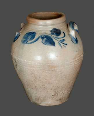 Ovoid Stoneware Jar with Floral Decoration, J. P. Schermerhorn, Richmond, VA, circa 1825