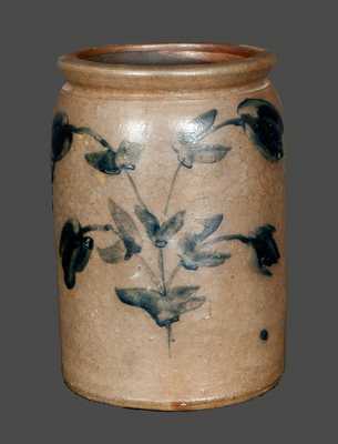 Rare Virginia Stoneware Jar with Floral Decoration