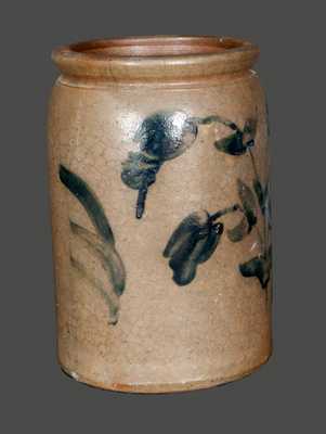 Rare Virginia Stoneware Jar with Floral Decoration