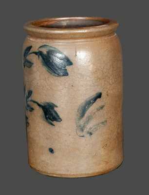 Rare Virginia Stoneware Jar with Floral Decoration