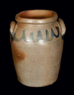 Ovoid James River Stoneware Jar with Cobalt Decoration