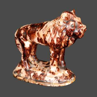 Molded Redware Lion Figure