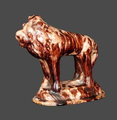 Molded Redware Lion Figure