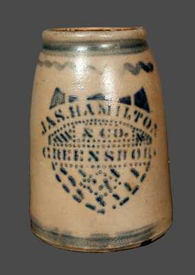 JAS. HAMILTON & CO / GREENSBORO, PA Stoneware Wax Sealer with Shield Decoration