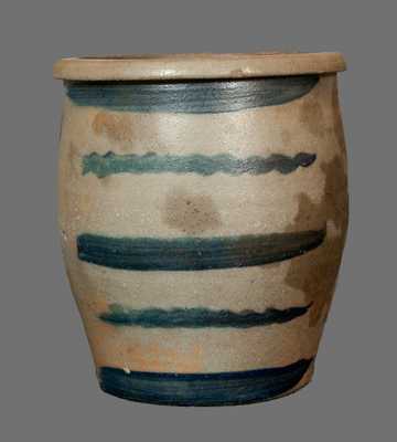 Western PA Stoneware Cream Jar with Striped Decoration- group this piece with another.