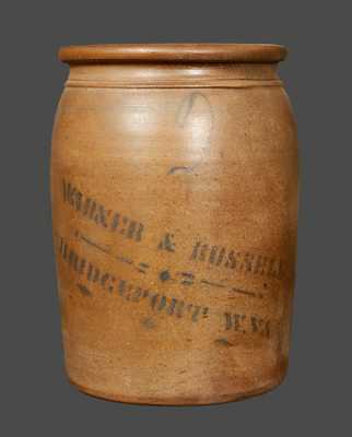 WARNER & RUSSELL / BRIDGEPORT, W. VA 2 Gal. Stoneware Crock