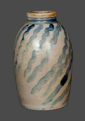 Western PA Stoneware Canning Jar with Profuse Striped Decoration