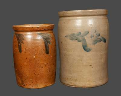 Lot of Two: Stoneware Crocks, Baltimore, MD and Strasburg, VA.