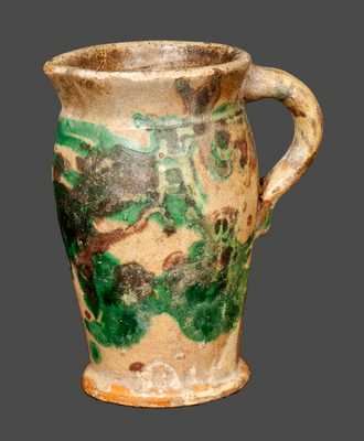 Strasburg, VA Multi-Glazed Redware Pitcher