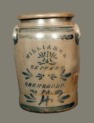 WILLIAMS & REPPERT / GRENSBORO (sic), PA Stoneware Crock