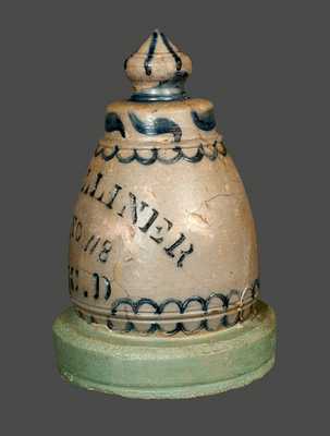 Extremely Rare Dilliner (New Geneva, PA) Stoneware Grave Marker