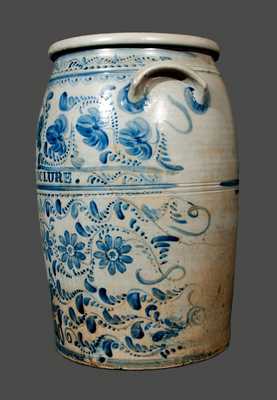 Magnificent JAMES HAMILTON & CO. / GREENSBORO, PA 20 Gallon Stoneware Presentation Crock