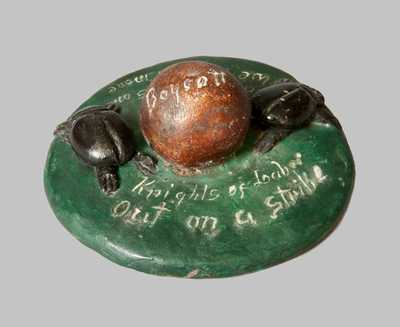 Very Rare Signed Anna Pottery Stoneware Dung Beetle Group with