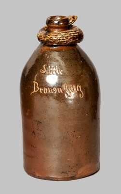 Rare Anna Pottery Snake Jug Inscribed "Little Brown Jug"