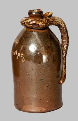 Rare Anna Pottery Snake Jug Inscribed "Little Brown Jug"