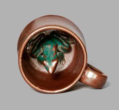 Rare Anna Pottery Stoneware Frog Mug Inscribed "St. Louis Police Commissioner / 1882"
