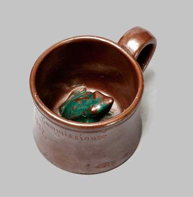 Rare Anna Pottery Stoneware Frog Mug Inscribed "St. Louis Police Commissioner / 1882"