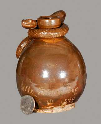 Rare Anna Pottery Stoneware Snake Jug Inscribed 