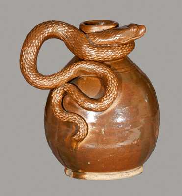 Rare Anna Pottery Stoneware Snake Jug Inscribed 