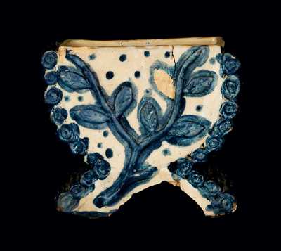 Rare Ohio Stoneware Planter with Applied Flowers and
