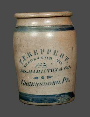 T. F. REPPERT / GREENSBORO, PA Stoneware Crock