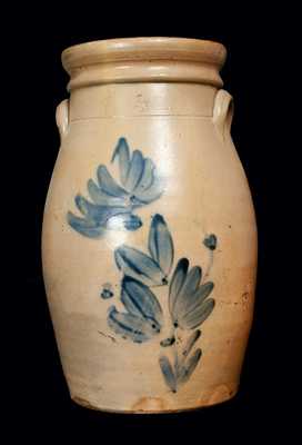3 Gal. Stoneware Churn with Floral Decoration