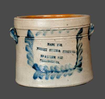 Rare Richard Remmey, Philadelphia, Stoneware Advertising Butter Crock