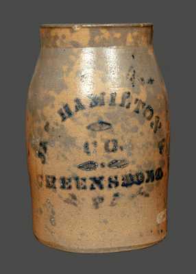 JAS. HAMILTON & CO. / GREENSBORO, PA Stoneware Canning Jar