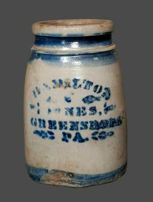 HAMILTON & JONES / GREENSBORO, PA Stoneware Canning Jar