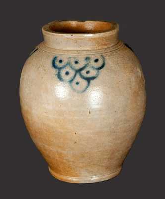 Fine Ovoid Decorated Stoneware Jar attributed to Clarkson Crolius, Sr., Manhattan, NY