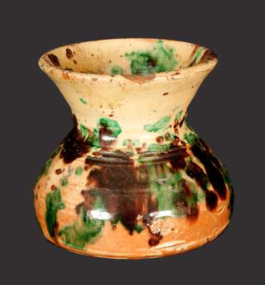 Multi-Glazed Redware Cuspidor, Strasburg, VA, circa 1890