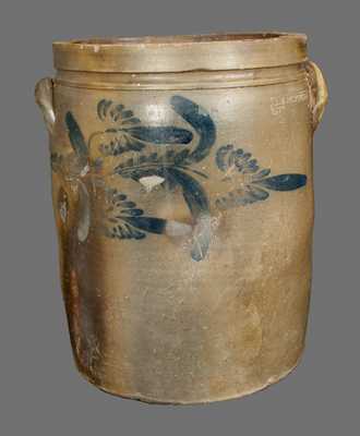 6 Gal. J. M. HICKERSON / STRASBURG, VA Stoneware Crock with Floral Decoration