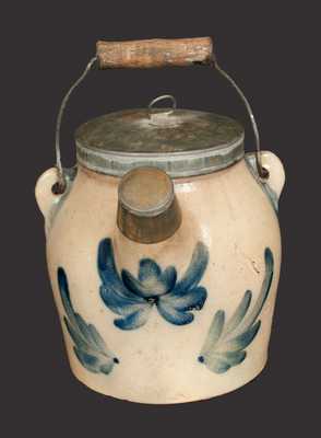 COWDEN & WILCOX / HARRISBURG, PA Stoneware Batter Pail with Tulip Decoration