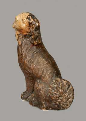 Very Rare Stoneware Spaniel att. Anna Pottery, Anna, IL