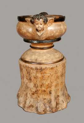 Very Rare Large Stoneware Garden Urn with Cherub Handles att. Anna Pottery, Anna, IL