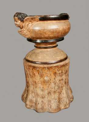 Very Rare Large Stoneware Garden Urn with Cherub Handles att. Anna Pottery, Anna, IL
