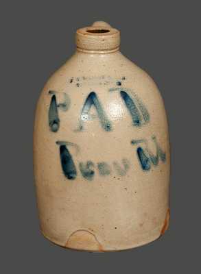 F. T. WRIGHT Stoneware Jug with Providence, RI Advertising