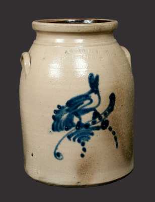 ADAM CAIRE / PO'KEEPSIE, NY Stoneware Crock with Bird Decoration