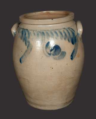 4 Gal. Ovoid Stoneware Jar with Hanging Tulip Decoration att. Chester County, PA