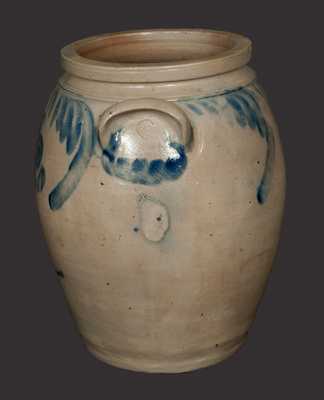 4 Gal. Ovoid Stoneware Jar with Hanging Tulip Decoration att. Chester County, PA