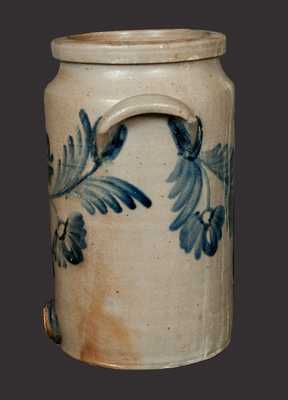 2 Gal. Baltimore Stoneware Water Cooler with Floral Decoration, circa 1850