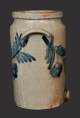 2 Gal. Baltimore Stoneware Water Cooler with Floral Decoration, circa 1850