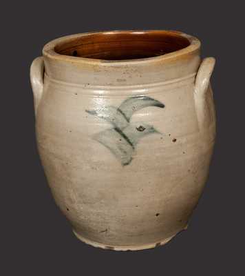 Ovoid Stoneware Jar with Floral Decoration, att. New York State