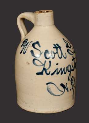 1/2 Gal. Kingston, NY Stoneware Script Jug