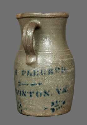 Extremely Rare STAUNTON, VA Stoneware Advertising Pitcher