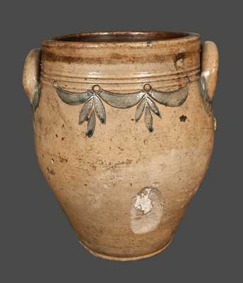 Ovoid Stoneware Jar with Incised Drape Decoration, Manhattan, circa 1820