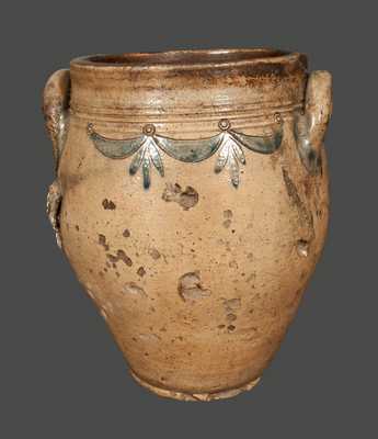 Ovoid Stoneware Jar with Incised Drape Decoration, Manhattan, circa 1820