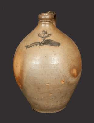 Ovoid Stoneware Jug with Incised Floral Decoration, Albany, Circa 1820